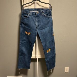 Hand Painted Butterfly Wranglers 35X32